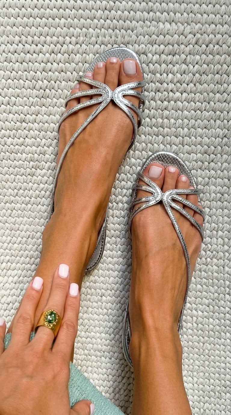 Dorada™ | Flat Golden Sandals with Thin Straps