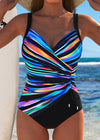 Amina | Luxury Surplice Swimsuit with Colorful Print