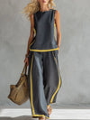 Ursula | Elegant & Casual Set  Vest & Pants with Bicolor Finish