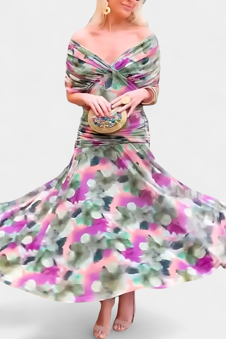 Alondra | V-Neck Long Floral Dress