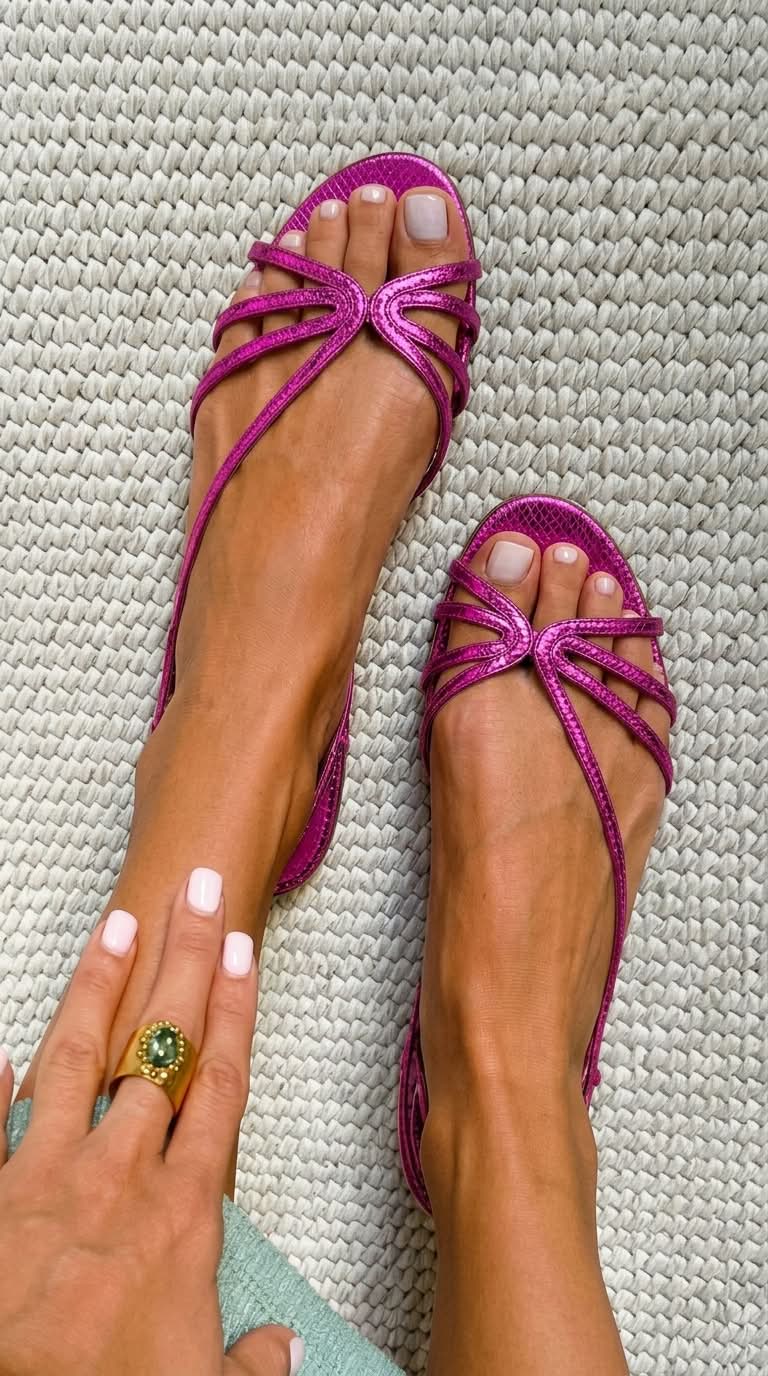 Dorada™ | Flat Golden Sandals with Thin Straps