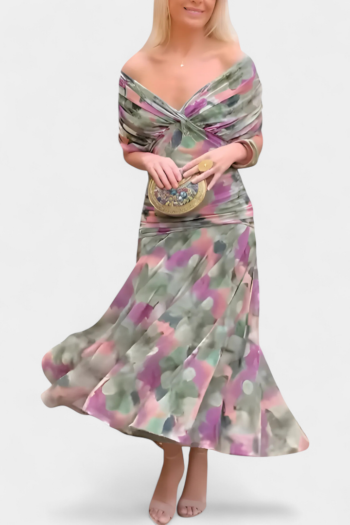 Alondra | V-Neck Long Floral Dress