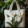 Handmade Quilted Shell Bag White