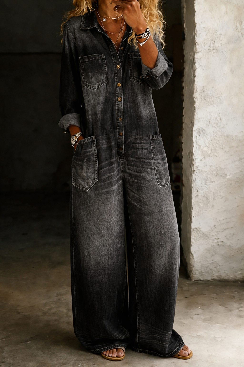 Lena | Comfortable Denim Jumpsuit