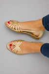 Solea™ | Elegant Open-Toe Golden Sandals