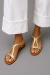 Doralia™ | Casual Golden Slingback Sandals