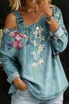 Danielle | Denim Top with Bare Shoulders
