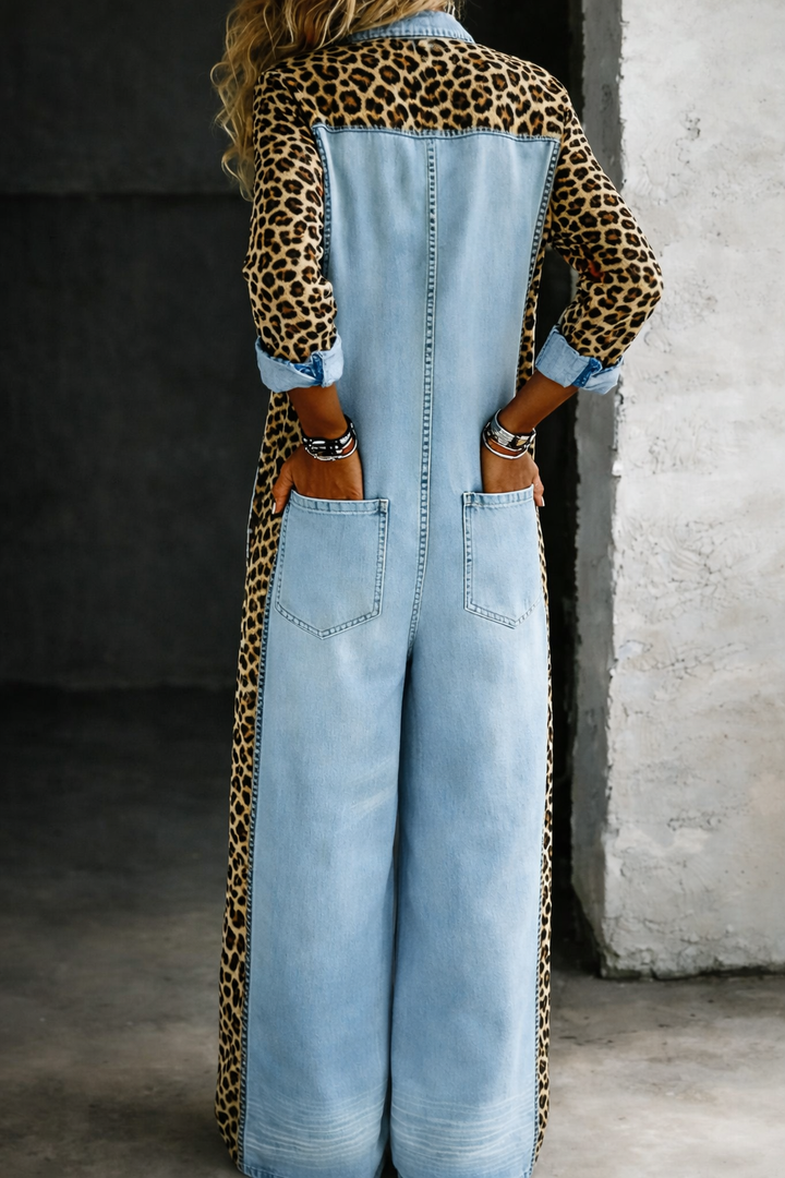 Amanda | Denim jumpsuit with long sleeves
