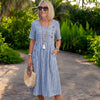 Julia | Striped Midi Dress