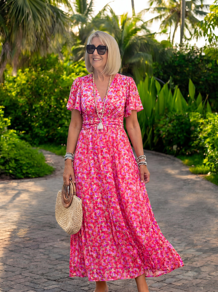 Elis – Long and Flowing Dress with Floral Print