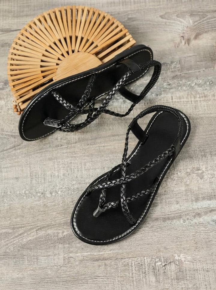 Lucería™ | Metallic Sandals with Braided Straps