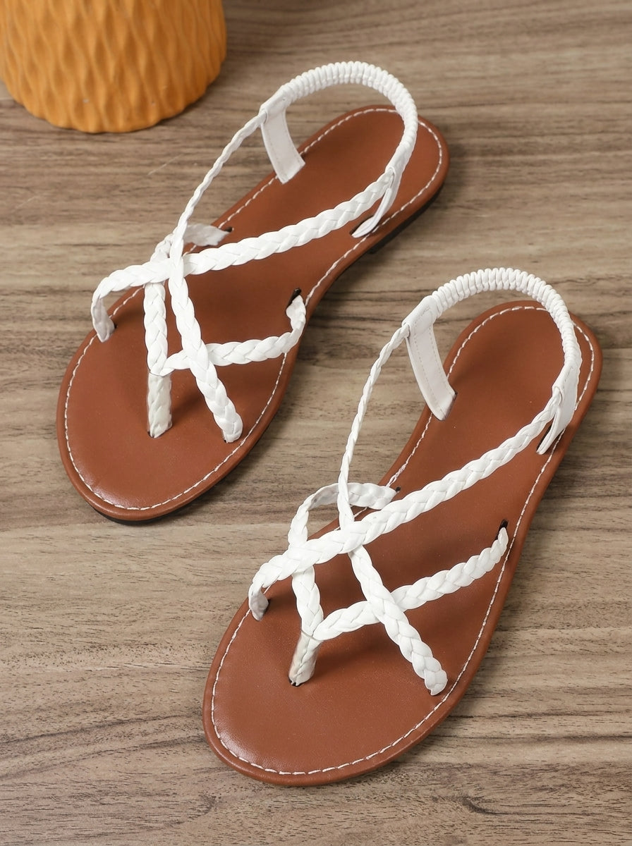 Lucería™ | Metallic Sandals with Braided Straps