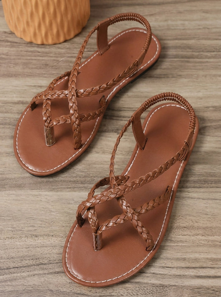 Lucería™ | Metallic Sandals with Braided Straps
