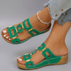 Esmeralda™ | Green Sandals with Golden Details