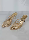 Aurabela™ | Heeled Sandals with Golden Straps