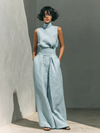 Tatiana | Two Piece Set  Sleeveless Blouse & Wide-leg Pants made of a cotton-linen blend.
