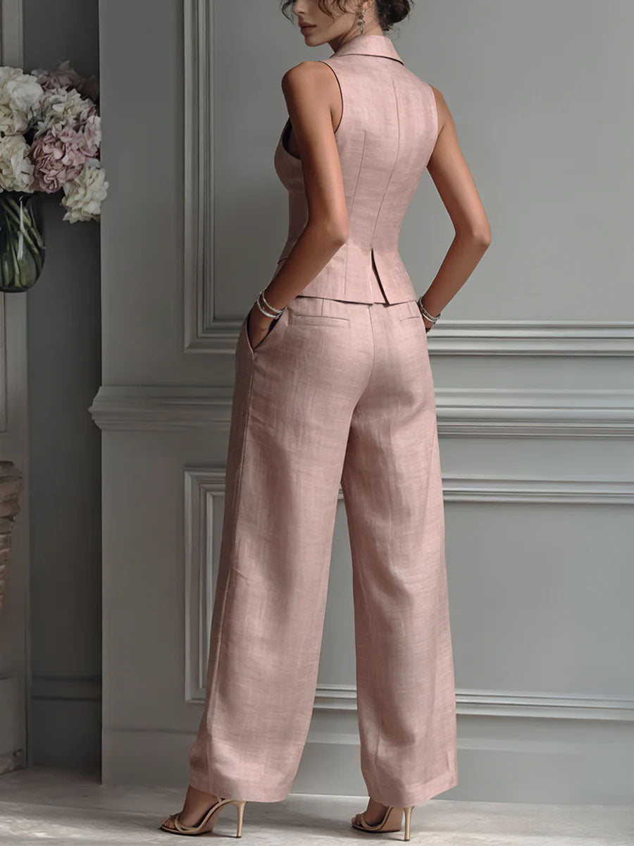 Wendy | Two-Piece V-Neck Set with Buttons