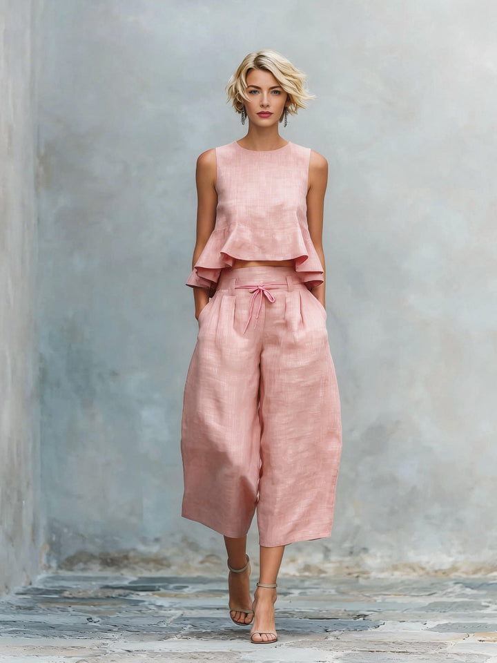 Julia | Women's Two-Piece Set with Ruffled Hem