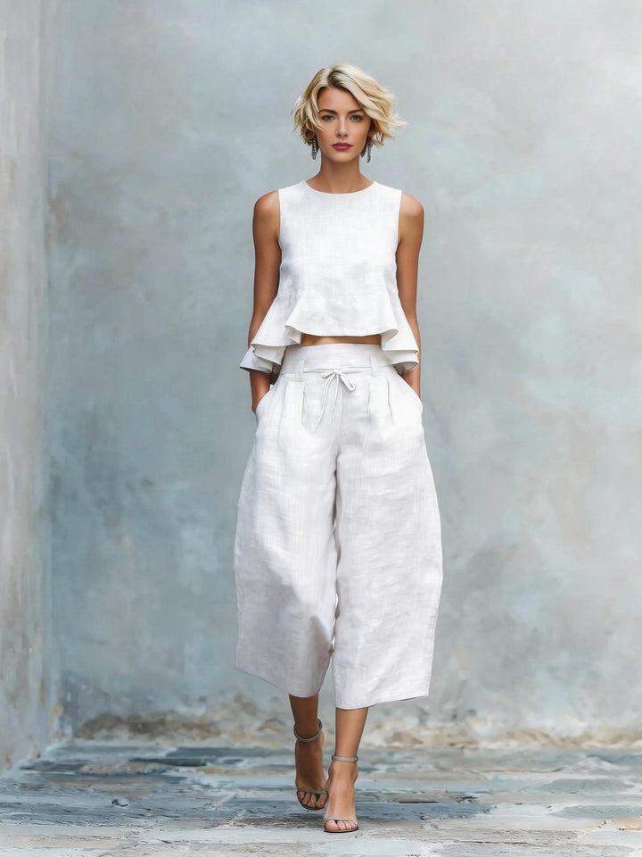 Julia | Women's Two-Piece Set with Ruffled Hem