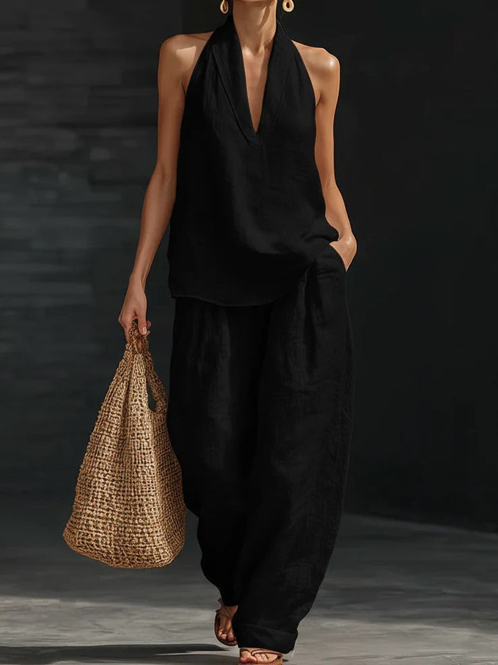 Zoë | Sleeveless Set with Wide Pants