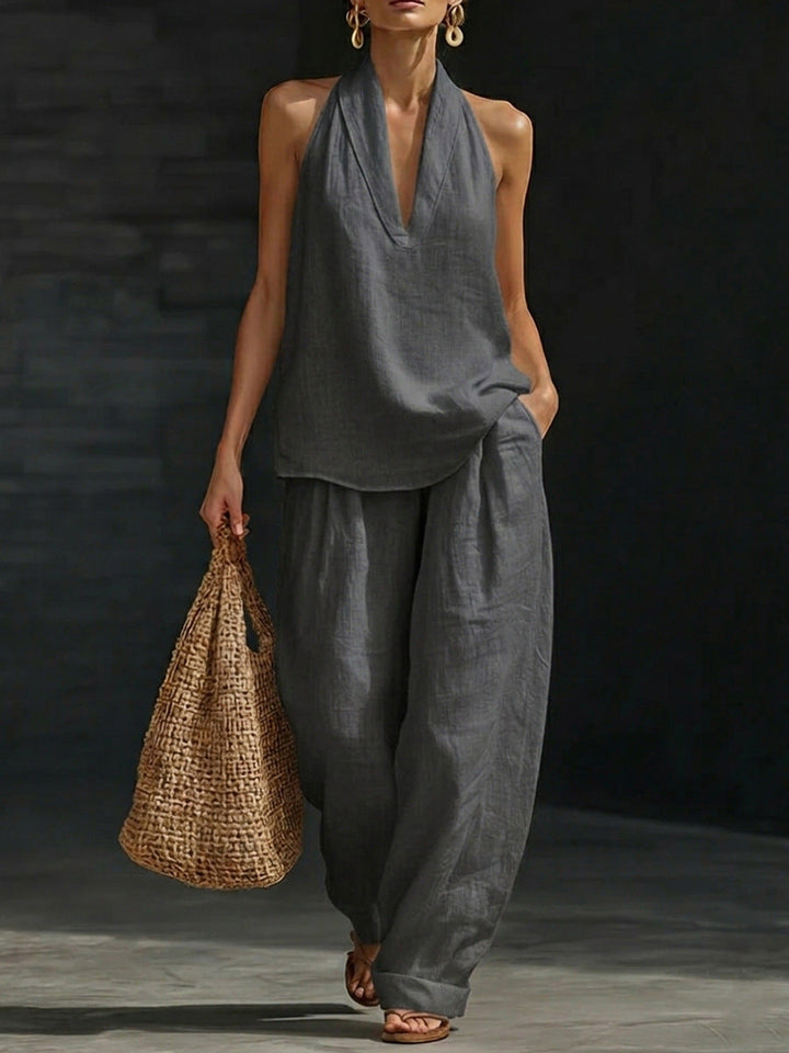 Zoë | Sleeveless Set with Wide Pants