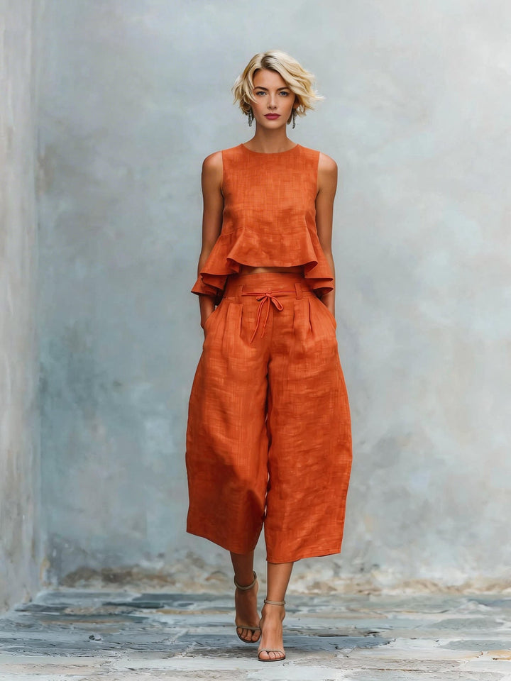 Julia | Women's Two-Piece Set with Ruffled Hem