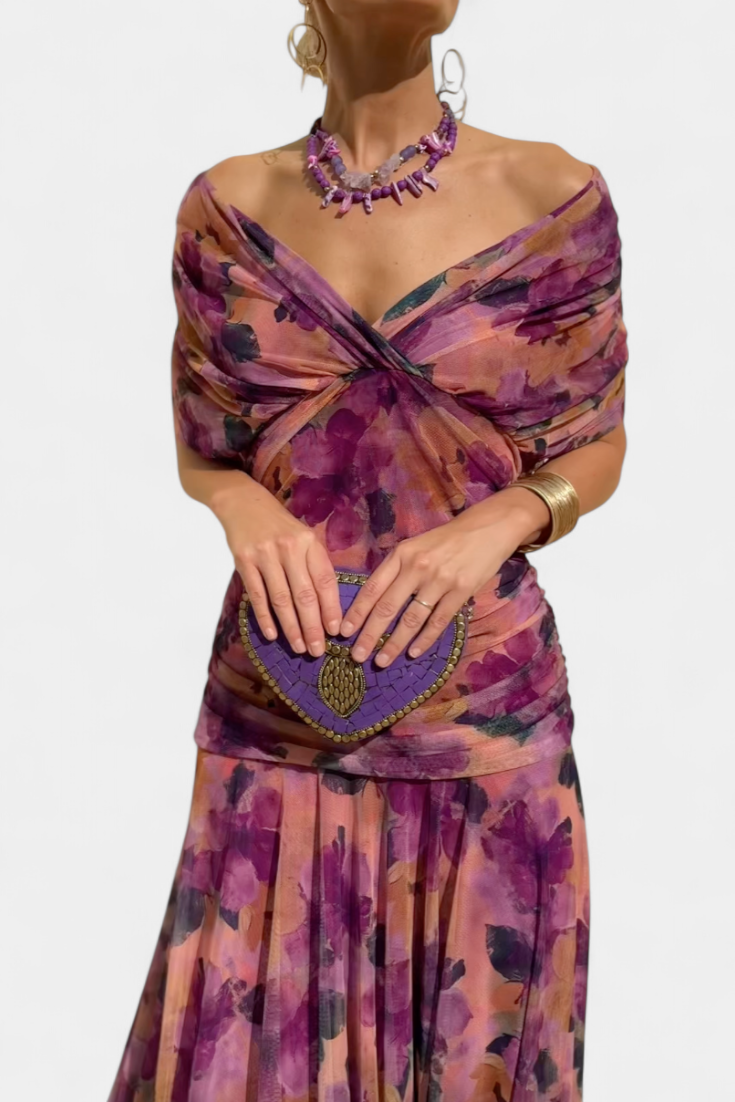 Alondra | V-Neck Long Floral Dress