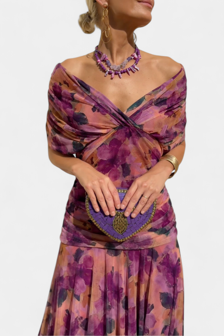 Alondra | V-Neck Long Floral Dress