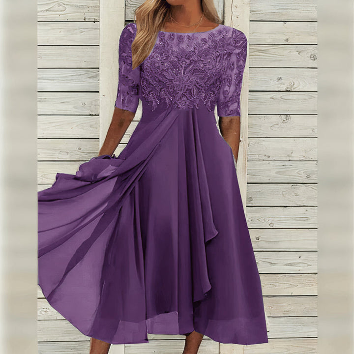 Justine™ | Elegant lace midi dress
