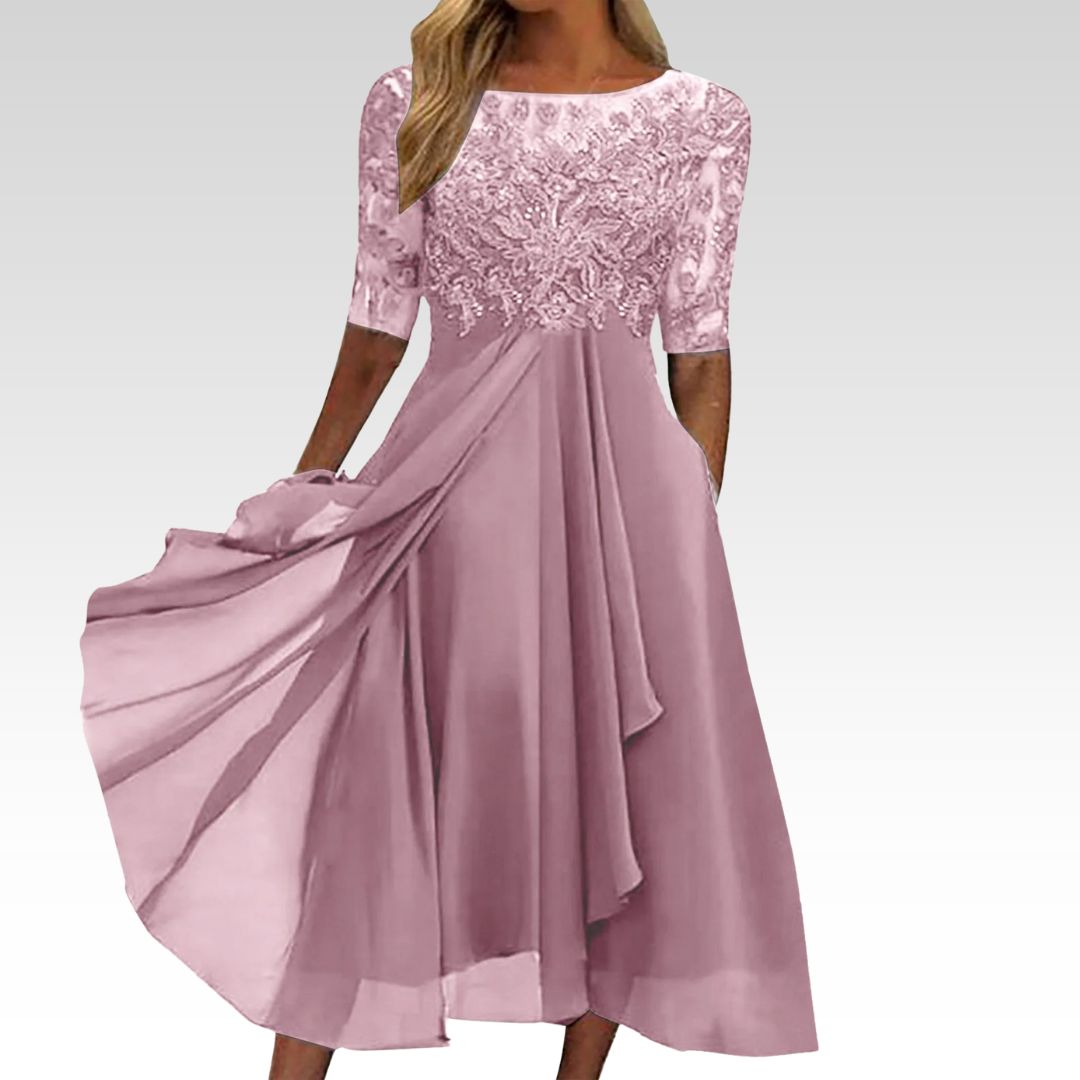 Justine™ | Elegant lace midi dress