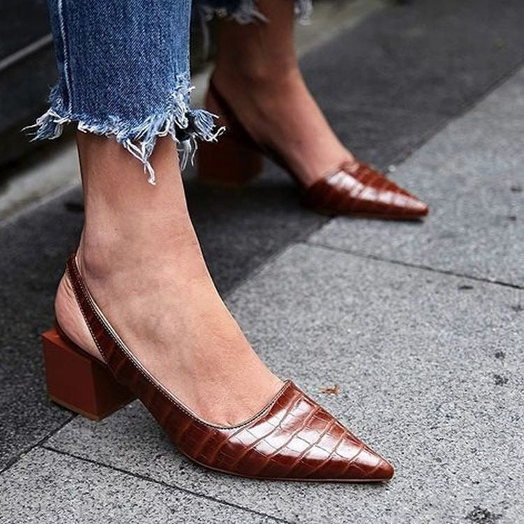 Olga - Elegant shoes with square heel