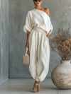 Eleonora - Elegant One-Shoulder Two-Piece Set