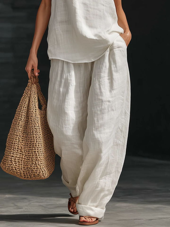 Zoë | Sleeveless Set with Wide Pants