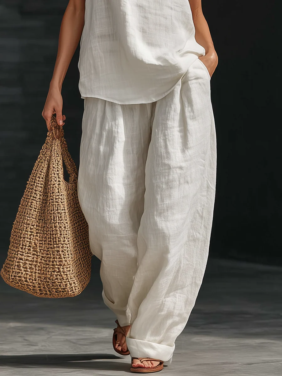 Carlotta - Elegant sleeveless set with wide pants