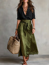 Vera | Two-piece Set Black & Olive