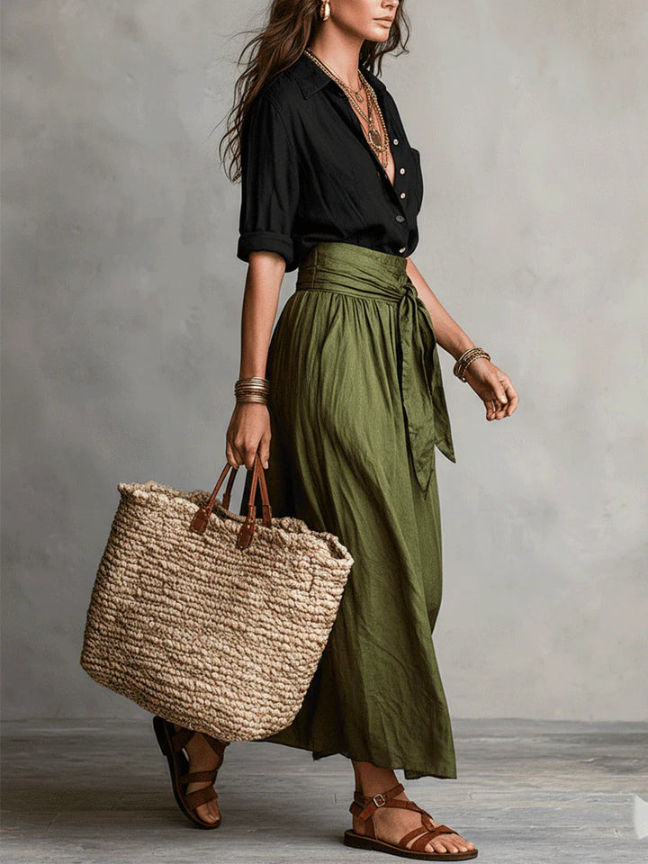 Vera | Two-piece Set Black & Olive