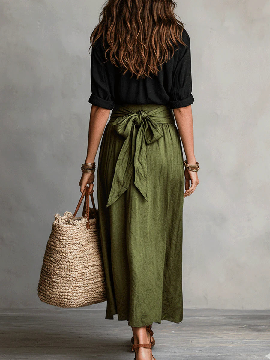 Vera | Two-piece Set Black & Olive
