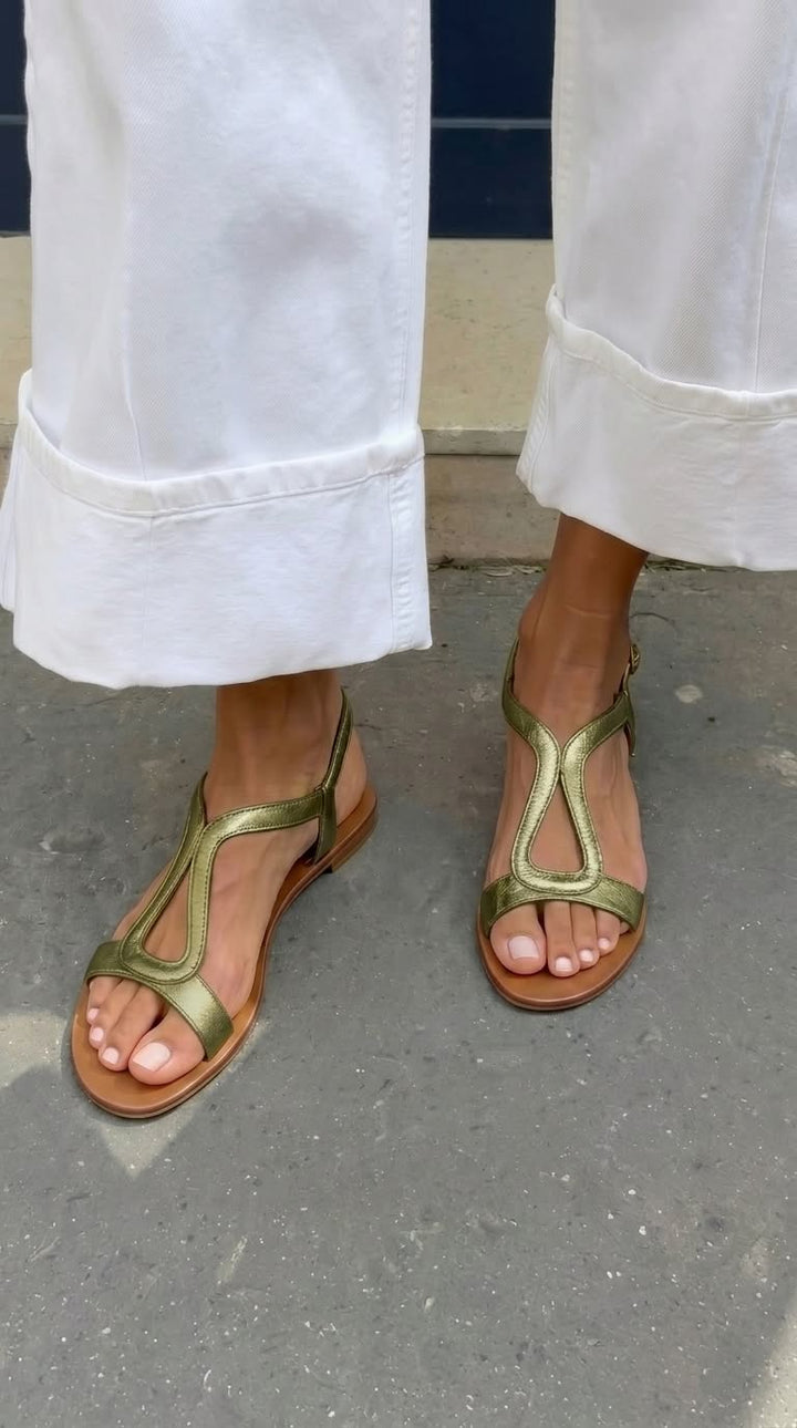 Doralia™ | Casual Golden Slingback Sandals