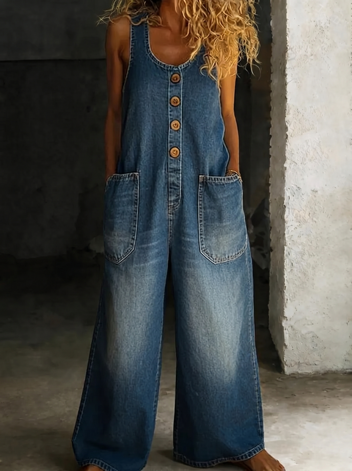 Valentina - Vintage Washed Denim Overalls