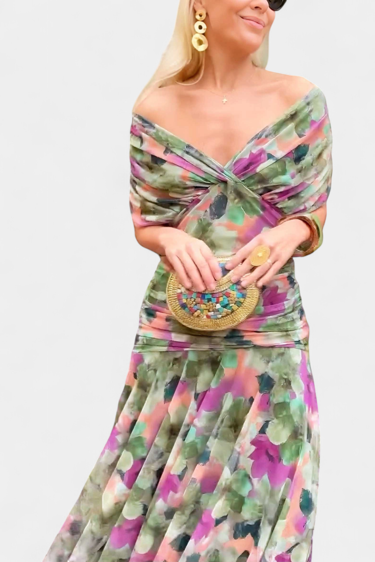 Alondra | V-Neck Long Floral Dress