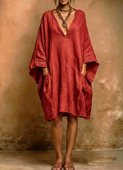 Fiorella - Soft linen and cotton dress with a natural style