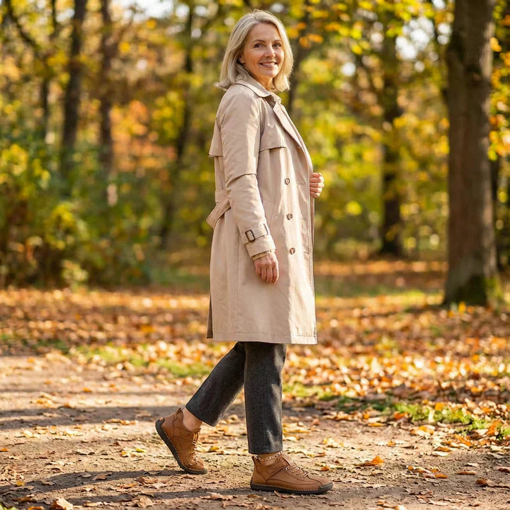 Gisela - Comfortable orthopedic shoes with a leather effect