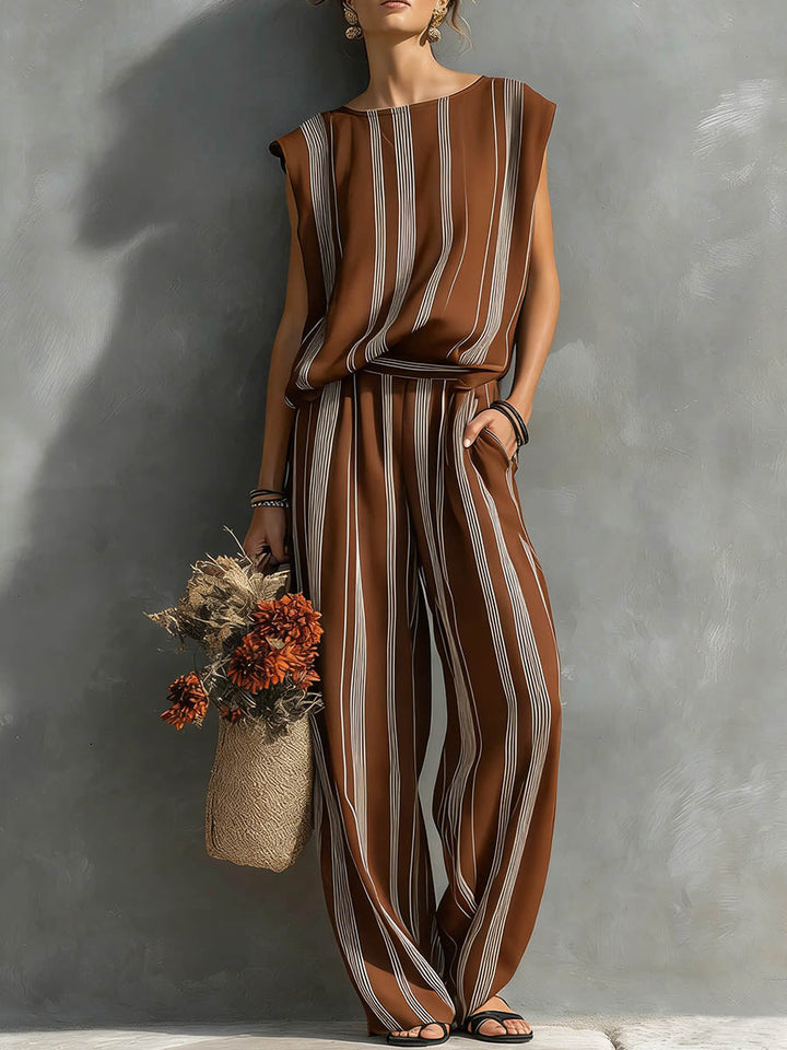 Alexia | Elegant Two-Piece Striped Set
