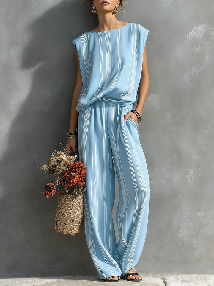 Alexia | Elegant Two-Piece Striped Set