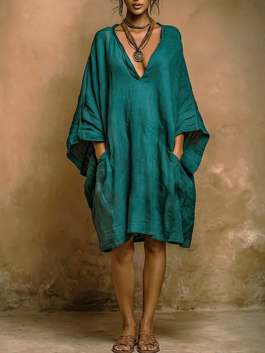 Fiorella - Soft linen and cotton dress with a natural style