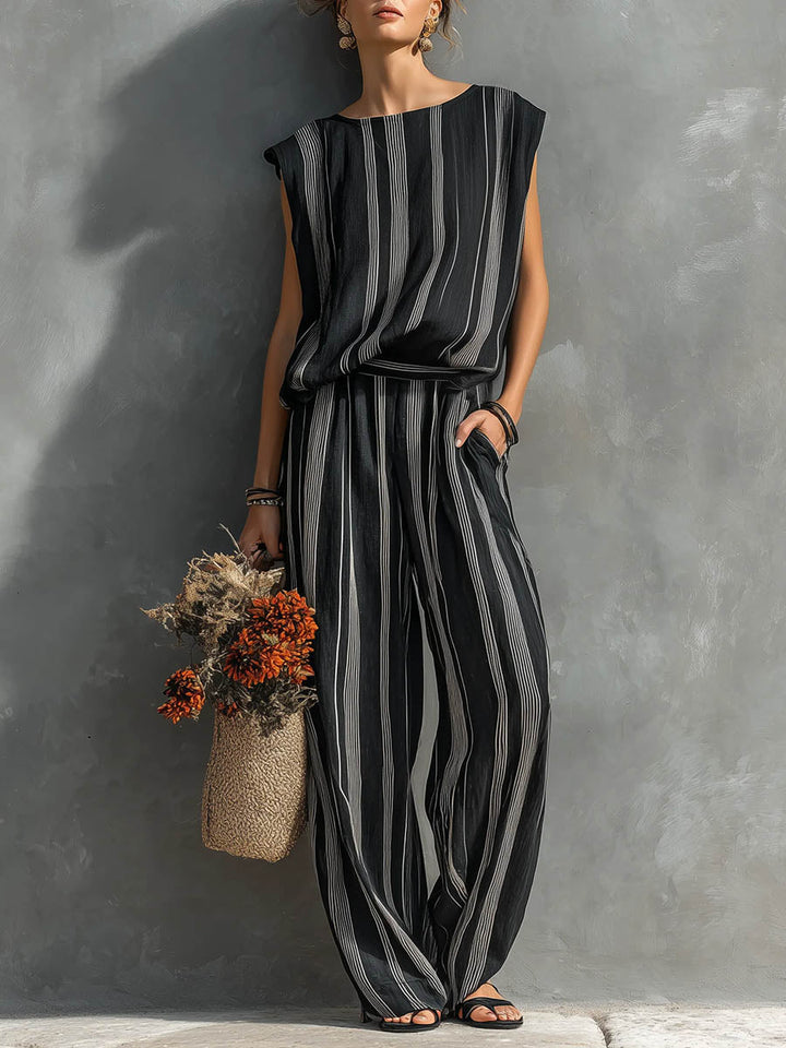 Alexia | Elegant Two-Piece Striped Set