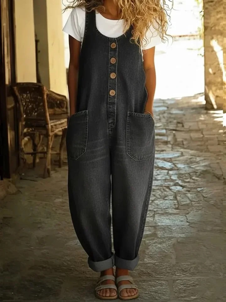 Valentina - Vintage Washed Denim Overalls