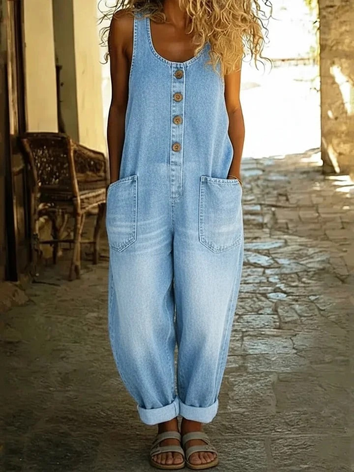 Valentina - Vintage Washed Denim Overalls